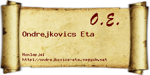 Ondrejkovics Eta névjegykártya